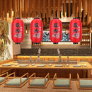 25cm Painting Lantern Japanese Style Fabric Hanging Restaurant Decor (B) Newly