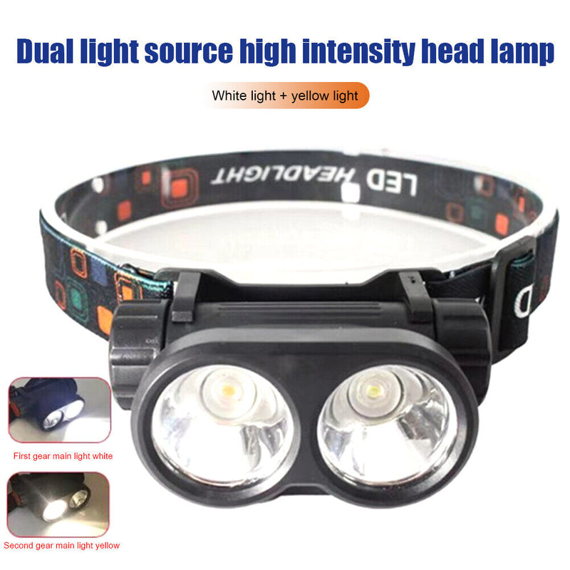 USB Rechargeable Headlight XPE LED Flashlight Indoor Camping Night Fishing