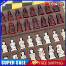 Leather Chessboard Mat Checkers Board Game Characters Chess Pieces Set for Kids