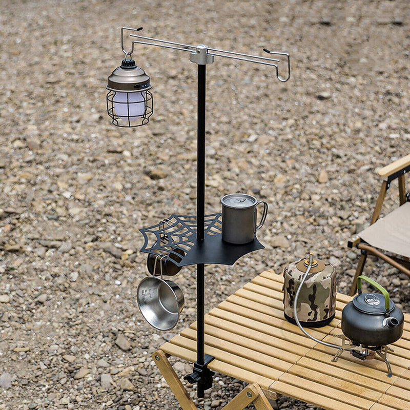 Outdoor Camping Hiking Lamp Post Pole Holder Mini Table Rack Light Fixing Hanger