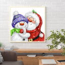 5D DIY Full Drill Round Shape Snowman Rhinestone Diamond Drawing for Bedroo