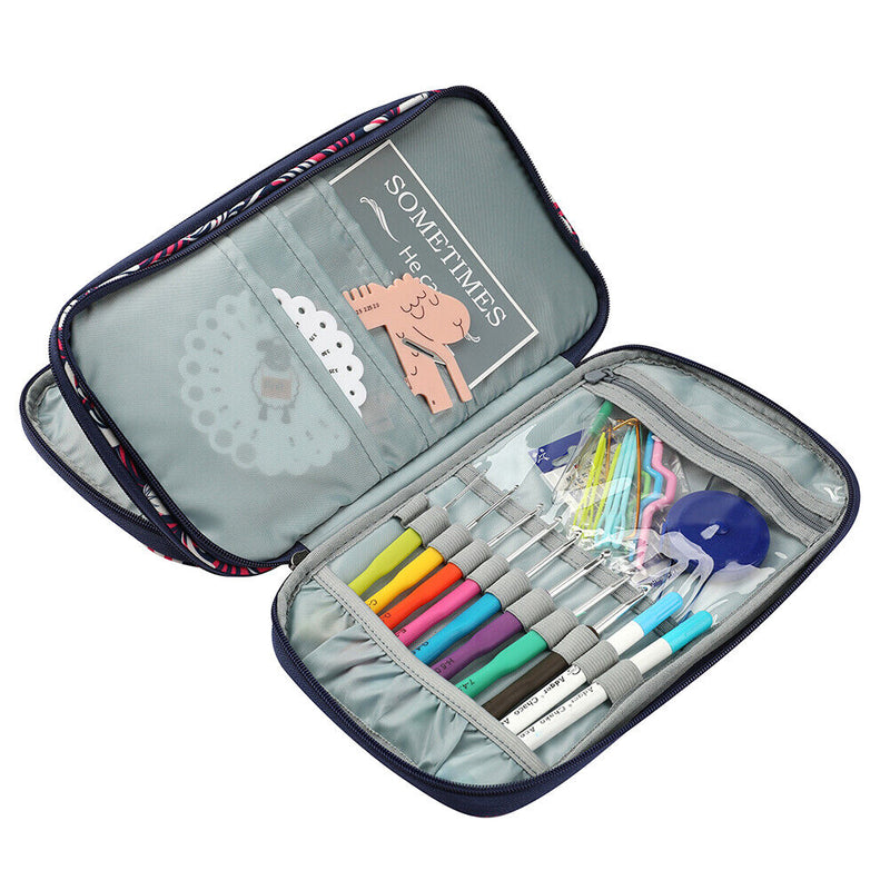 Retro Knitting Yarn Storage Bags Sewing Kit Case Organizer Bag Traveling Ho