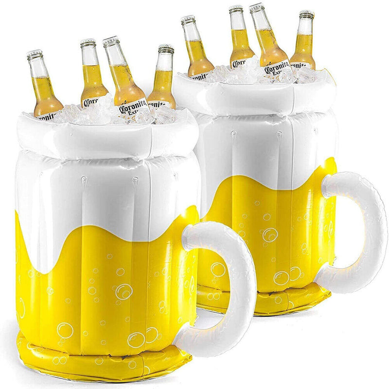 Inflatable Beer Mugs Coolers Summer Beach PVC Cold Drinks Party Supplies Newly