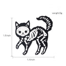 Men Women Jewelry Horror Brooches Accessories Gothic Black Cat Skeleton Pins