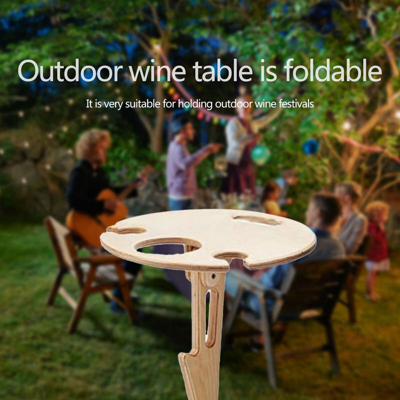 Beach Wine Table for Sand, Wooden Picnic Desk, for Garden Yard Party Camping