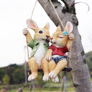 Sculptures Household Ornament Garden Decoration Rabbit Statue Swing Rabbit