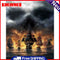 Oil Paint by Numbers Fire Ship Canvas Artwork Living Room Picture Decoration Kit