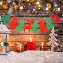 Christmas Hanging Bunting Banner DIY Xmas Tree Bell Elk Pull Flags Pennant Decor