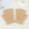Warm Fingerless Mittens Half Finger Gloves Imitation Mink Hair Plush Knitted