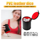 PVC Leather Dice Cup Set with 5 Dices for Playing Games KTV Party Favors To
