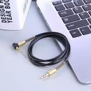 3.5mm Jack Stereo 1m Audio Cable Male to Male 90 Right Angle Cable (Black)