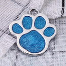 Stainless Steel Glitter Custom Pet Dog Tag Engraved Feet Card(Blue) Newly