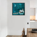 5D Diamond Painting Kit Swan Lake Full Round Drill Rhinestone DIY Wall Arts