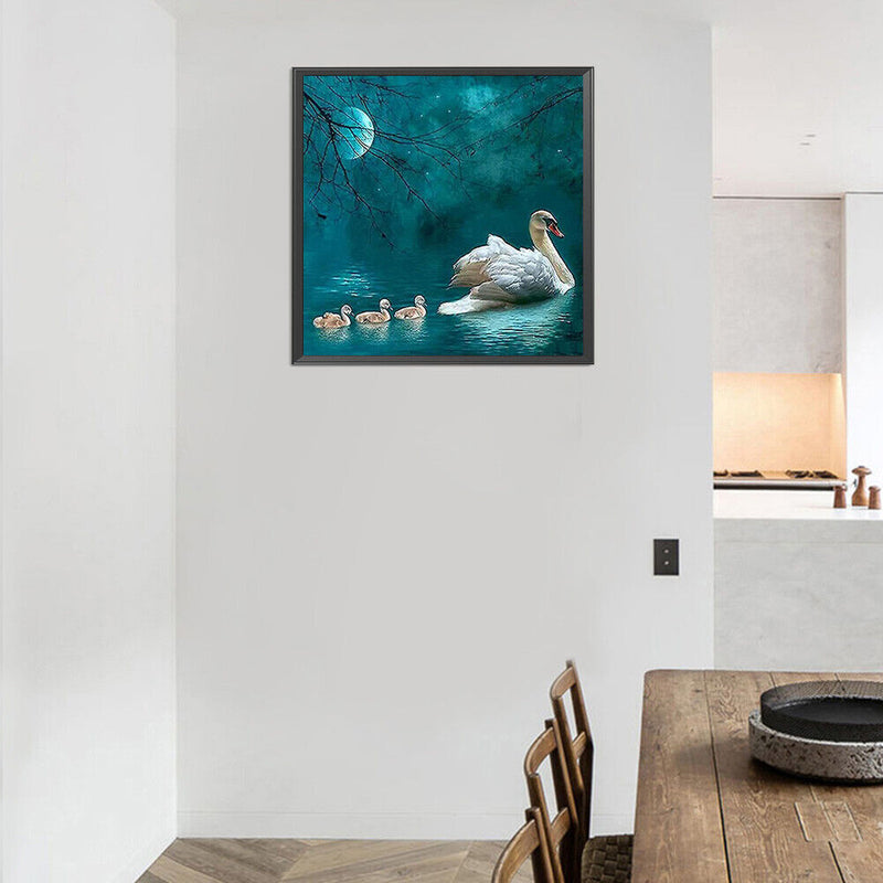 5D Diamond Painting Kit Swan Lake Full Round Drill Rhinestone DIY Wall Arts