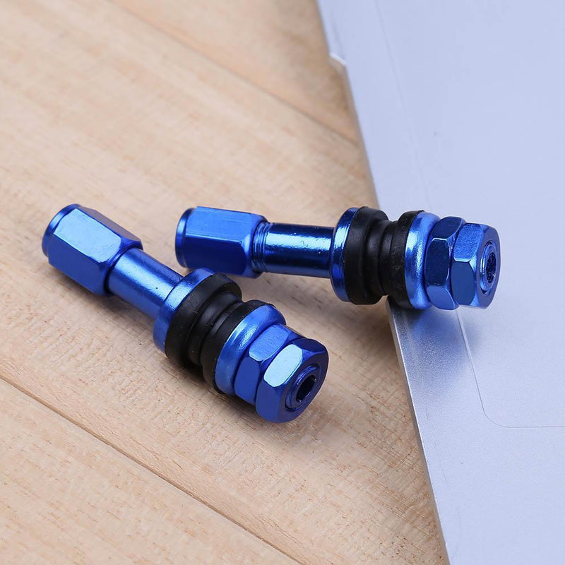 4pcs Car Stainless Steel Clamp-in Tubeless Tyre Tire Wheel Valves (Blue) Newly
