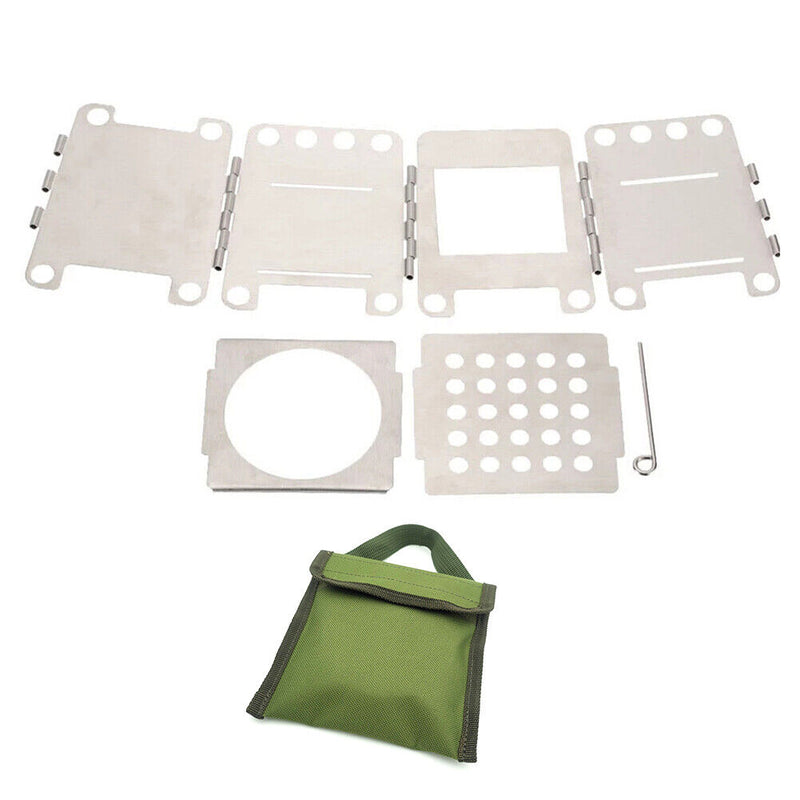 Camping Wood Stove Portable Outdoor Folding Picnic Grill BBQ Cooking Stove Newly
