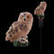 LED Solar Lights Owl Lawn Stakes Lamp Yard Art Home Garden Decor (Brown) Newly