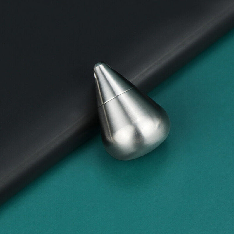 Waterproof Titanium Pill Box Container Bottle Water Drop Capsule Keychain