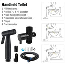 Black Toilet Handheld Bidet Sprayer Kit 7/8" T-adapter Bathroom Douche_