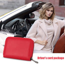Leather Card Bag Business Credit Passport Card Holder Men Women Zipper Wallet