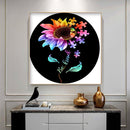 DIY Round Drill Diamond Painting Sunflower 5D Rhinestone Mosaic for Wall Gift