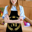 Letter M Kitchen Linen Apron Waterproof Household Cleaning Bibs (82x68cm)