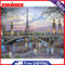 Canvas Paint By Numbers City Tower Oil Hand Painted Drawing Kit Home Decoration