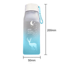 500ml Sports Water Bottle Gradient Frosted Portable Drinking Cup (Blue) Newly