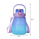 Gradient Water Bottle Portable Sports Leakproof Marker Water Kettle (D) Newly