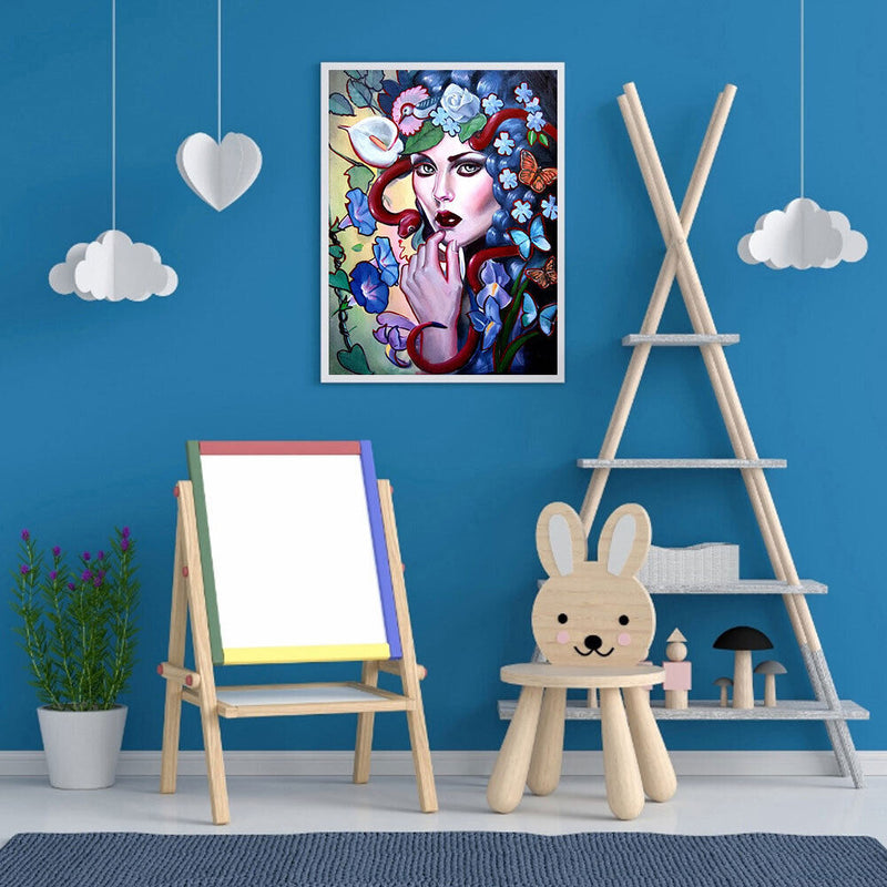Flower Girl Oil Paint By Numbers DIY Canvas Wall Art Picture Craft Home Decor