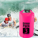 Waterproof Dry Bag Pack Sack Swimming Kayaking River Trekking (3L Pink) Newly