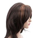 Full Wig Dark Brown High Temperature Silk Women Wig Long Straight  Wig