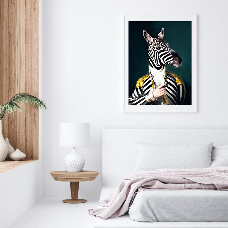 Zebra Gentleman Oil Paint By Numbers Kit DIY Acrylic Painting on Canvas
