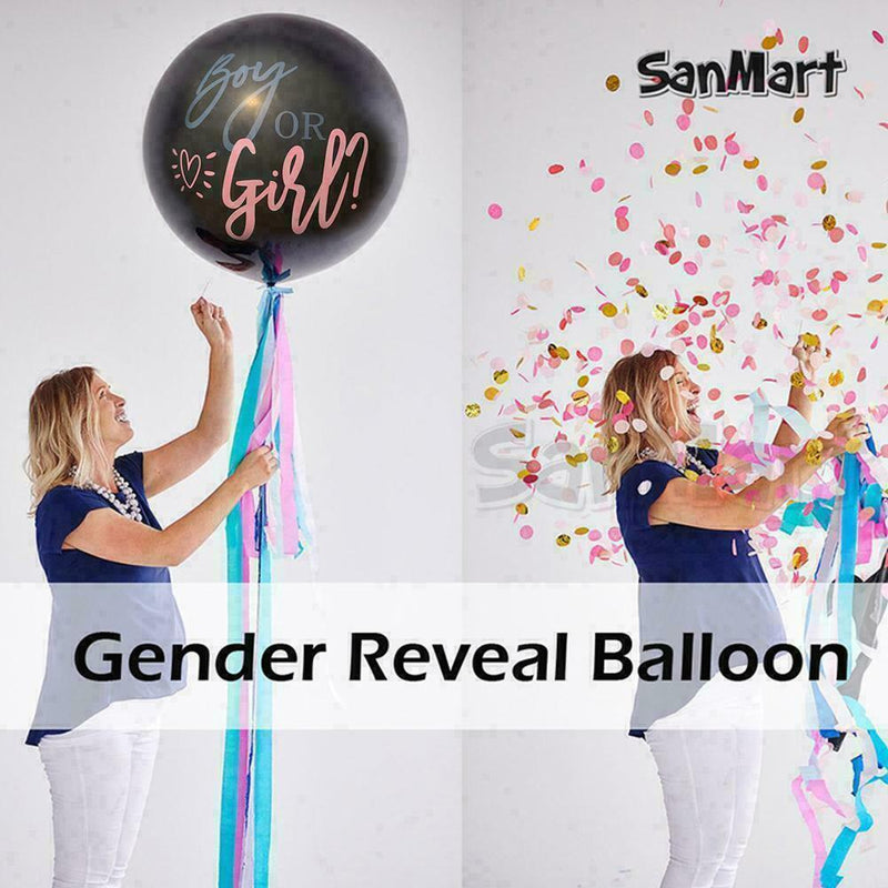 36inch Girl or Boy Gender Reveal Latex Confetti Balloon Z9D4 7Y8Y G Party Q8A9