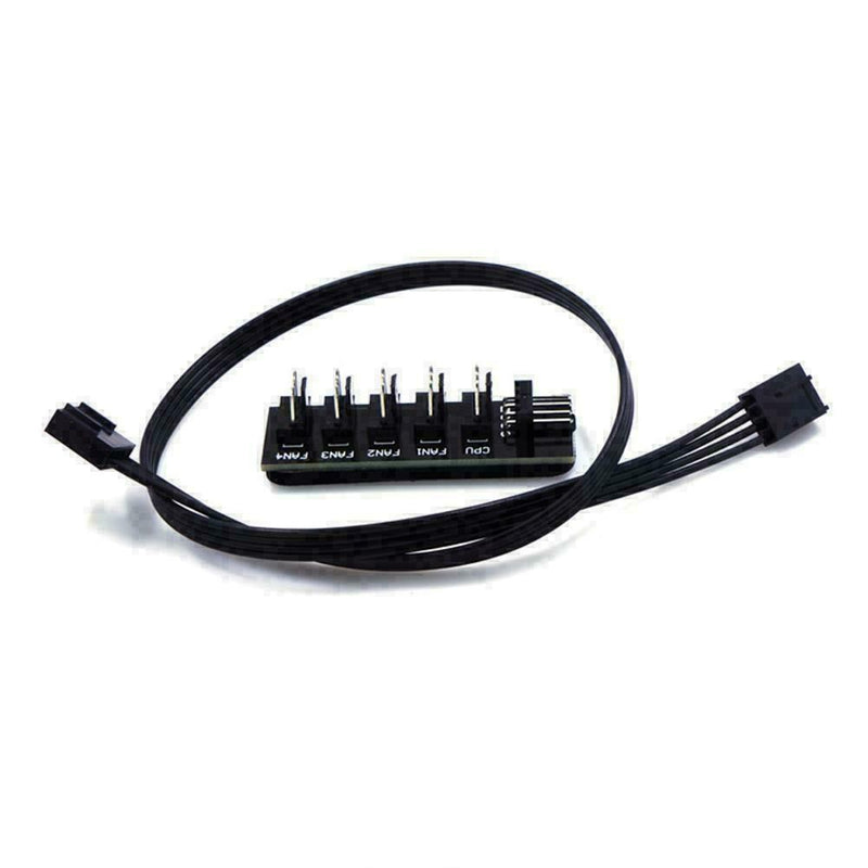 PC CPU Power 1 Female To 5 Male 4 Pin Socket Cooler Best Fan T4W2