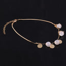 Fashion Bohemian Style Opal Beads Tassel Pendant Clavicle Chain Necklace