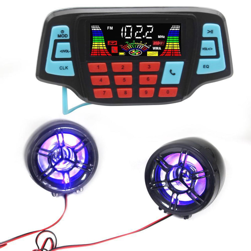 Waterproof Motorcycle Audio System USB TF Bluetooth-compatible FM Radio MP3