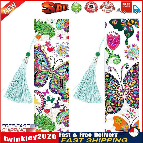 2x Butterfly Diamond Painting Bookmark DIY Special Shaped Tassel (SQ27) Newly