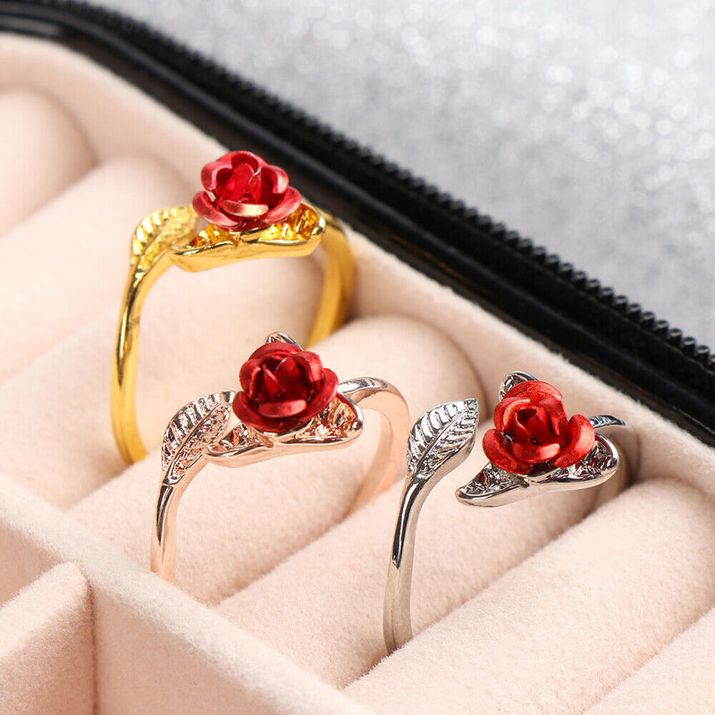 Yarn Guides Finger Wear Rose Flower Shape Sewing Crochet Loop Knitting Ring