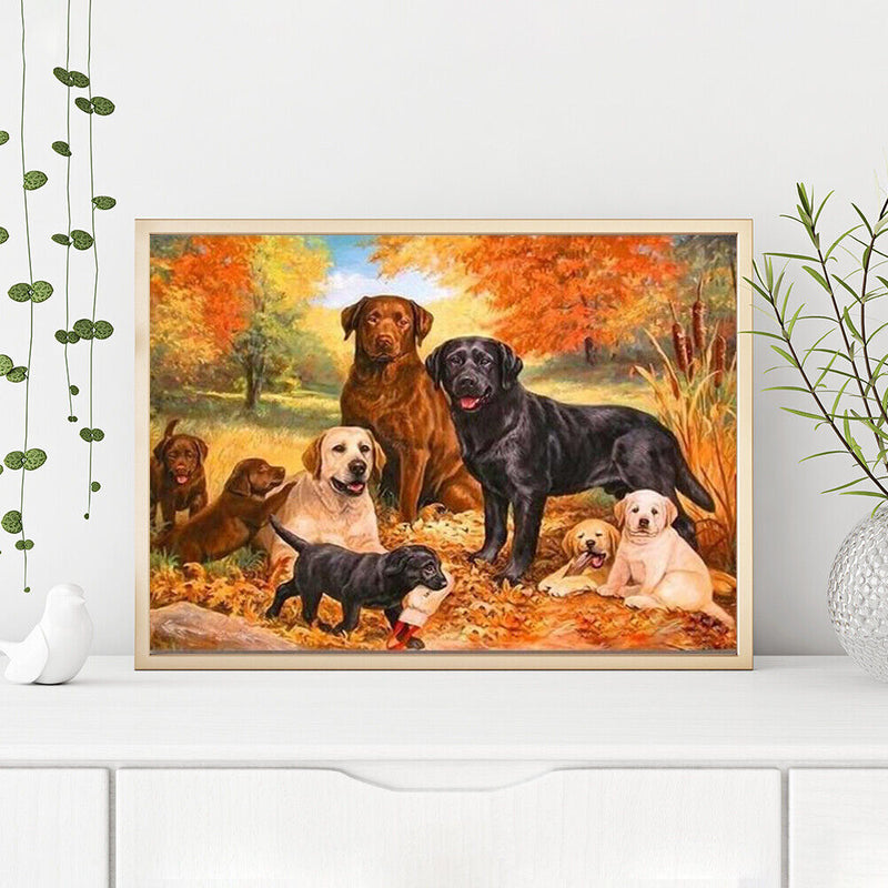 Acrylic Painting By Numbers DIY Dog Drawing Hand Painted Wall Pictures Craft