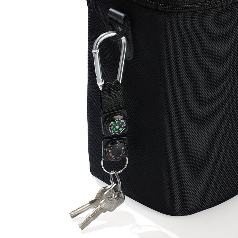 W Keychain Mini Carabiner Hanger Key Ring Compass Thermometer Carabiner