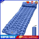 Outdoor Sleeping Pad Built-in Foot Air Pump Camp Inflatable Mattress (Blue)