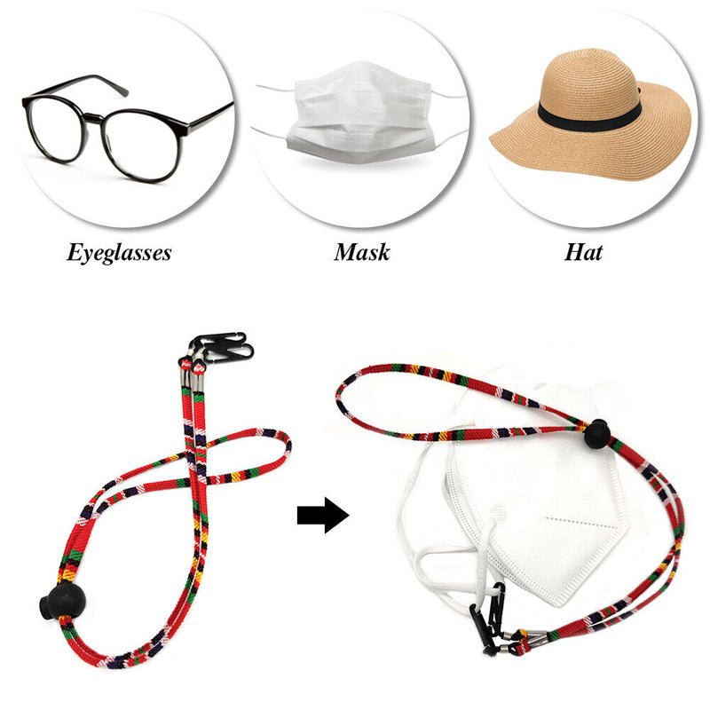 #A Boho Face Cover Lanyard Glasses Anti-falling Holder Rope for Adults Kids Hat