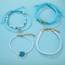Multilayer Weave Rope Ethnic Bohemian Beads Shell Bangle Jewelry Gifts Bracelet