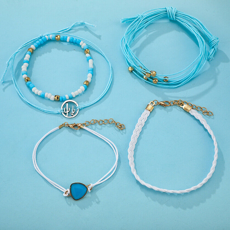 Multilayer Weave Rope Ethnic Bohemian Beads Shell Bangle Jewelry Gifts Bracelet