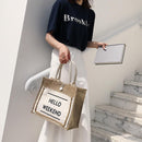 Women Linen Tote Shoulder Bags Fashion Lady Print Daily Handbag Fresh Beach Bag