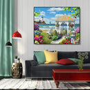Painting By Numbers Kit DIY Seaside Pavilion Canvas Oil Art Picture Home De