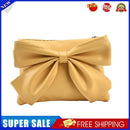 Retro Women PU Bowknot Shoulder Messenger Bag Casual Small Handbag (Yellow)
