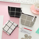 Fashion Key Case Mini Korean Coin Purses Zipper Lattice Cotton and Linen