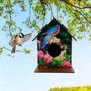 Hanging Bird House DIY Diamond Painting Wooden Bird Nest Hut Parrot Cage Shelter